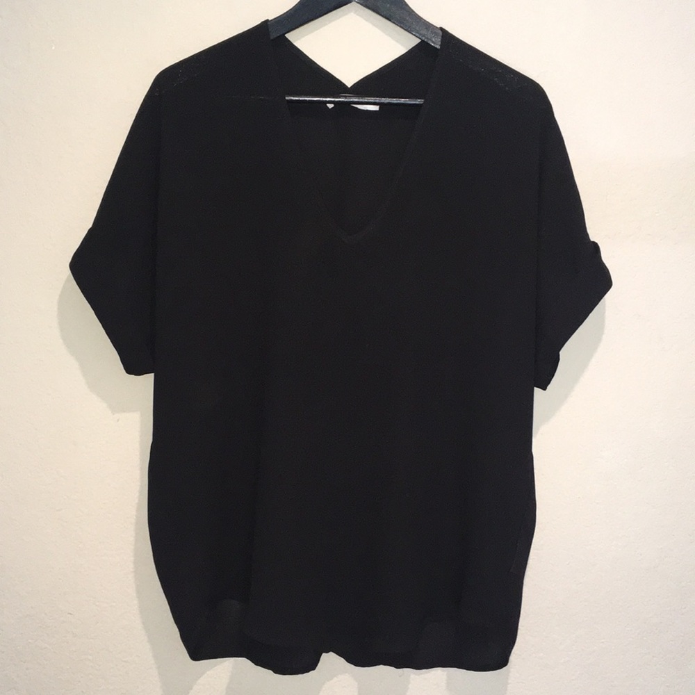 Silk Black easy dressy top by Lush small